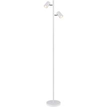 Lampada da terra Spotlight orientabile Lampada da terra bianca opaca Lampada da soggiorno in piedi bianca, alluminio metallo, 2x prese GU10, h 158 cm