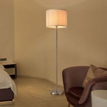 Lampada da Terra Tamworth con Paralume Cilindrico Bianco Lux.pro