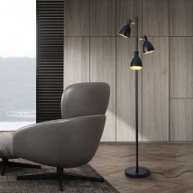 Lampada da Terra Witney con 3 Paralumi Conici Girevoli - Nero Lux.pro