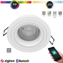 Lampada Del Soffitto Carosso-z Alu Weiss Led 5w 2700-6500k H: 2,8 Cm Ø9,3 Cm Dimmabile Con Funzione Connect-z