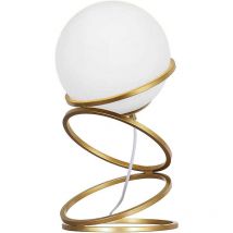 Lampada da tavolo minimalista lume in metallo bronzo con una sfera in vetro per camera da letto G9