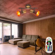 Plafoniera spot lampada orientabile telecomando ruggine oro in un set di lampadine led rgb