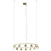 Inspired Mantra Shell Lampada a sospensione a 14 luci, rotonda, LED da 60 W, 3000 K, 3180 lm, oro, 3 anni di garanzia