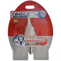 Lampada Led 5w C35 Soffio Di Vento E14 3000k, Vetro Milky