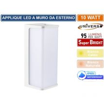 Lampada led da muro 10W wall light smd applique bianca 950 lumen IP65 - Colore Luce: Bianco Freddo