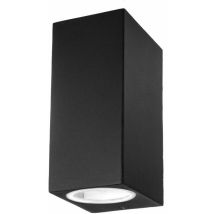 2GU10 y GU5.3 (MR16) Portalà¡mpara led cuadrado de aluminio para montaje en pared Color negro IP44