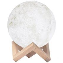 Lampada led Luna 3D, Design Originale e Portatile, Controllo Touch e Remoto, led rgb con 16 Colori, Luce Bianca da 4000 k, Ricaricabile, Colore