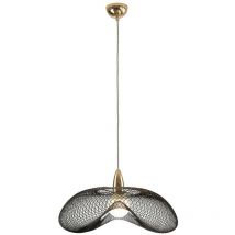 Forma Plafoniera a sospensione con struttura in filo metallico oro lucido, nero, E27 - Schuller