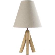 Lampada ory treppiedi in colore beige con gambe in legno 20 x H35 cm