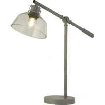 Lampada Scrivania Contemporanea Canterbury Acciaio Grigio Trasparente 1 Luce E27