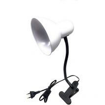 Lampada snodabile da scrivania con pinza braccio flessibile luce da tavolo orientabile con attacco per lampadine E27 Bianco