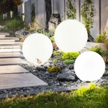 Lampada solare, luce solare, luce plug-in, lampada da giardino, lampada sferica, patio, batteria IP44, picchetto, bianco argento, led bianco caldo,