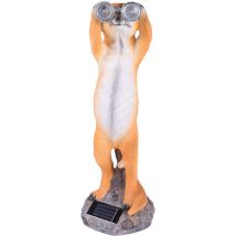 Lampada solare suricato figura da giardino luce decorativa per balcone terrazza, IP44, batteria, marrone bianco, 1x led, AxLxL 39,5x13x12 cm