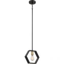 Sospensione Industrial Nordica Bismarck Acciaio Nero Terra 1 Luce E27
