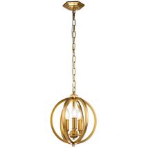 Lampadario Classico Corinne Acciaio Ottone Brunito 3 Luci E14 D28,6Cm