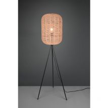 Iperbriko - Lampada sur pied trépied diffuseur en sisal marron
