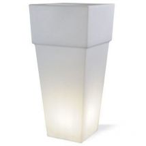 Lampada Vaso Quadrato Grande Colore Bianco per Esterno Linea Lounge Livos