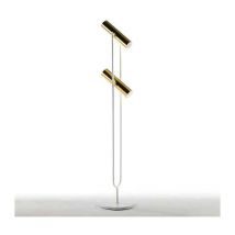 Lampadaire 22x22x120 Métal Doré/Blanc