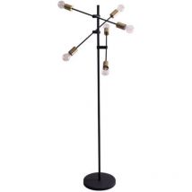Defibrico - Trio Cross Lampadaire moderne à 6 bras multiples, noir mat, avec interrupteur au pied, Wiz Connected