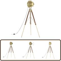 Lampadaire à trépied bois de manguier massif 193 cm - Lampadaire Retro - Lampadaire Industriel - Lampadaire Pied Tripode - Éclairage Intérieur