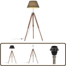 Lampadaire à trépied Marron miel et noir Bois de teck 141 cm - Lampadaire Retro - Lampadaire Design - Lampadaire Bois - Lampadaire Industriel