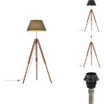 Lampadaire à trépied Marron miel et noir Bois de teck 141 cm - Lampadaire Retro - Lampadaire Design - Lampadaire Bois - Lampadaire Industriel