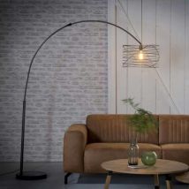 Pier Import - Lampadaire arc forme tourbillon anthracite noir