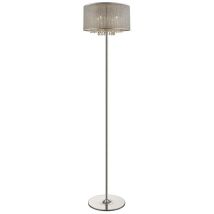 Lampadaire à 4 ampoules argenté, verre cristal, G9 - Spring Lighting