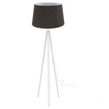 Lampadaire avec trépied blanc et abat-jour noir - Tripod DECOBI2660