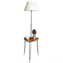 Wellhome - Lampadaire - BlancNoir, 37x37x147 cm - Blanc Noir