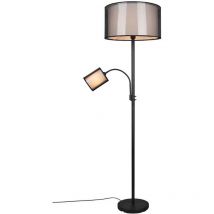 Trio Leuchten - Plafonnier projecteur lampadaire lampadaire organza noir blanc liseuse h 174 cm
