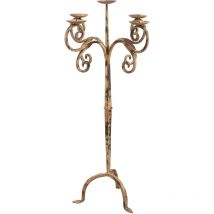 Biscottini - Lampadaire chandelier en fer forgé fait main finition blanc antique L49XPR49XH94 cm