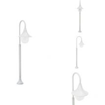 Lampadaire de jardin E27 120 cm Aluminium Blanc - Lampadaire De Jardin - Éclairage Extérieur - Luminaire De Terrasse - Lumière Extérieure