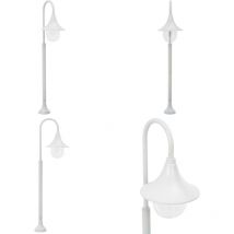Lampadaire de jardin E27 120 cm Aluminium Blanc - Lampadaire De Jardin - Éclairage Extérieur - Luminaire De Terrasse - Lumière Extérieure