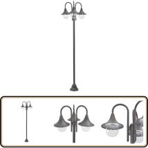 Lampadaire de jardin E27 220 cm Aluminium 3 lanternes Bronze - Lampadaire De Jardin - Lampadaire Exterieur - Éclairage Extérieur - Luminaire De