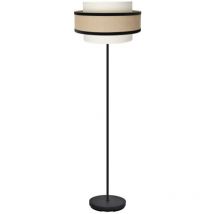 Fabrilamp - Lampadaire de salon 'Cornelian' Ø40x166cm 1xE27 (ampoule non incluse) beige et noir