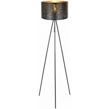 Etc-shop - Lampadaire Lampe de salon à 3 pieds Lampadaire lampe d'appoint en or noir, métal plastique, 1x E27, DxH 38x153 cm