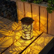 Lampadaire d'extérieur Lanterne solaire d'extérieur, lanternes de jardin suspendues en métal, décoration de jardin et de pelouse