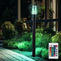 Lampadaire dimmable avec télécommande lampe de terrasse lumière extérieure lampe de chemin led industrielle lampe de pied en acier inoxydable noir,
