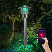 Etc-shop - Lampadaire, éclairage extérieur, éclairage d'allée de jardin, lampadaire lanterne, contrôle par application à intensité variable, acier