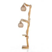 Concept-usine - alex - Lampadaire en bois et cordes avec rebord
