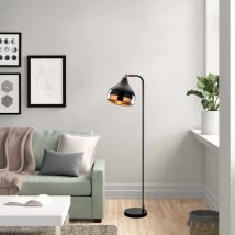 Lampadaire Scandinave, Noir Et Cuivre, Hauteur 120 Cm Corps En Métal, Douille E27, 40 W Max. Éclairage Élégant Pour Une Décoration Intérieure Moderne