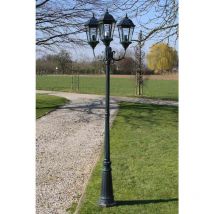 Xl Destock - Lampadaire de jardin 3 bras 230 cm Vert foncé/Noir Aluminium vidaXL