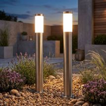 Lampadaire extérieur parc projecteur de jardin en acier inoxydable 1 feuille dans un ensemble comprenant des ampoules led
