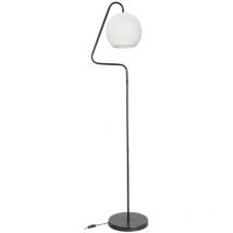 Tezeta - Lampadaire gris Yumak MDL4256 avec abat-jour en tissu blanc