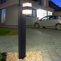 Lampadaire, lampadaire, lampadaire, lampe d'extérieur, borne lumineuse, résistant aux intempéries, IP44, 2 flammes, anthracite, 2x led 8W 700Lm