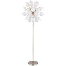 Lampadaire lampadaire lampe de salon boules de verre métal nickel mat h 155 cm