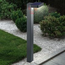 Lampadaire Lampe de jardin en acier inoxydable avec détecteur de mouvement Lampe de chemin à led Lampadaire Lampe d'extérieur anthracite, batterie