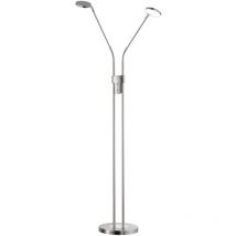 Fischer Leuchten - Lampadaire led dimmable Lampadaire Lampe de salon Spots mobiles, commutables séparément, métal, nickel mat, 12W 1500lm blanc chaud