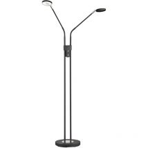 Fischer Leuchten - Lampadaire led dimmable Lampadaire Lampe de salon Spots mobiles, commutables séparément, 12W 1500lm blanc chaud - blanc froid, LxH